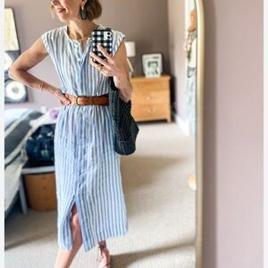 Jcrew linen shirt dress EUC